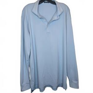 Turtleson Long sleeve blue white stripe performance polo size XL